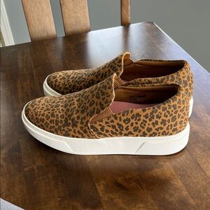 Leopard Print Slip-On Platform Sneakers - Brown
